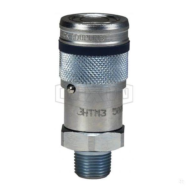 DQC HT Flushface Male Coupler, 1/2-14 Nominal, Male NPTF, Steel